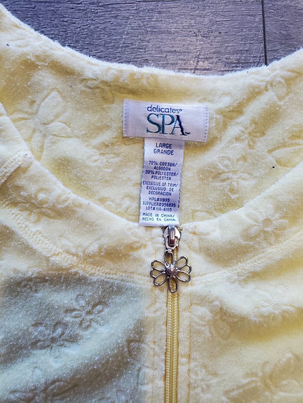 Yellow Delicates Spa Zip Up Robe - Picture 4 of 6